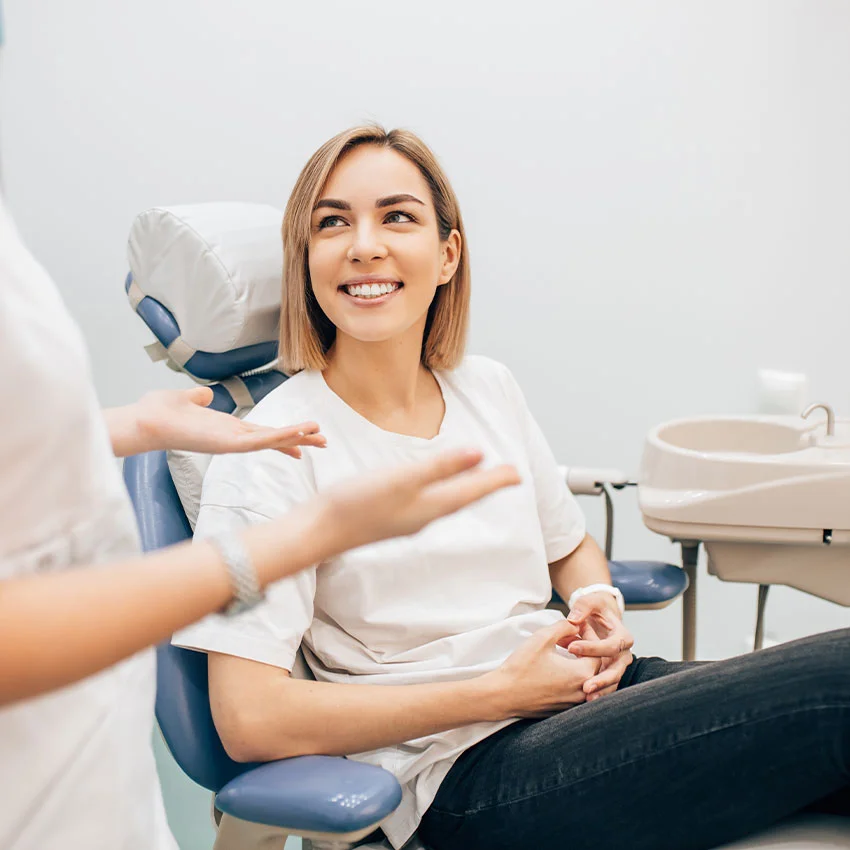 Friendly dentist and patient at dentistry in Canyon Country, CA