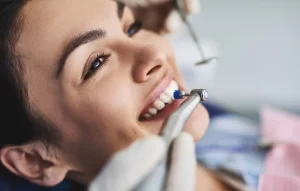 Patient getting teeth cleaning in Canyon Country, CA